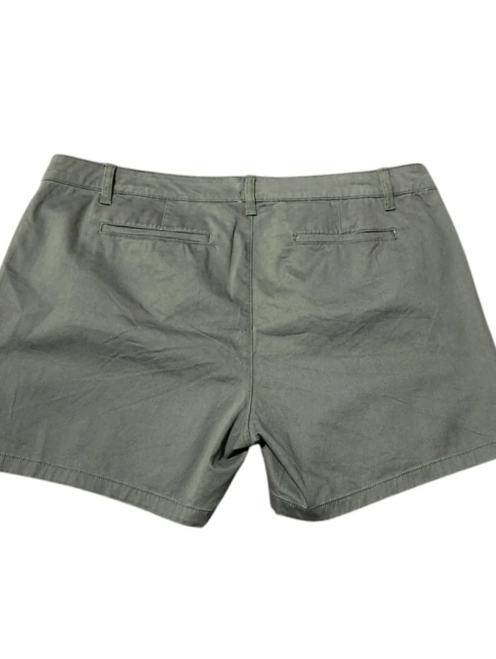 St Johns Bay Chino Shorts Womens Plus Size 22W Olive Green High Rise